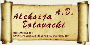 Aleksija Dolovački vizit kartica